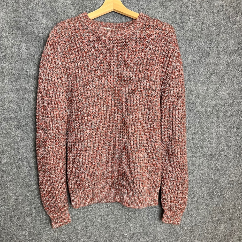 COS Red Marled Chunky Knit Cotton Wool Blend Crew Neck Sweater Small 0801058 0